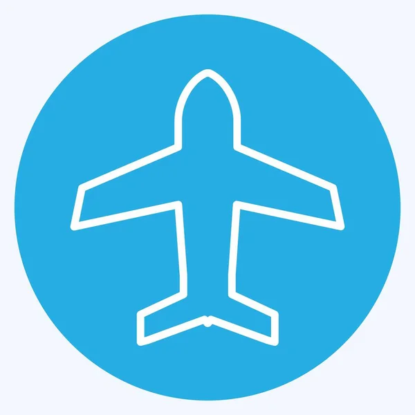 Icon Airplane Mode Suitable Mobile Apps Symbol Blue Eyes Style — Archivo Imágenes Vectoriales
