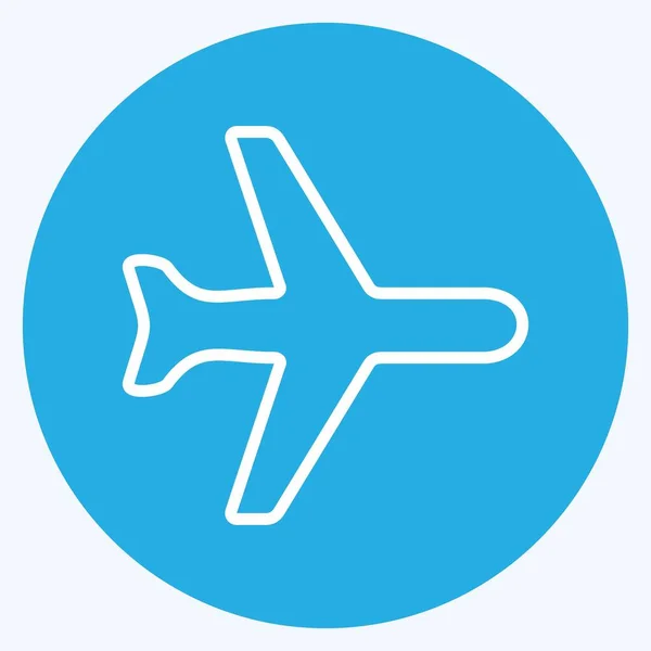 Icon Aeroplane Mode Suitable Mobile Apps Symbol Blue Eyes Style — Archivo Imágenes Vectoriales