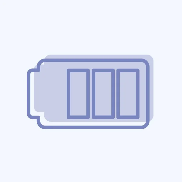Icon电池适用于移动应用程序符号 双音风格 简单的设计可以编辑 设计模板向量 简单的符号说明 — 图库矢量图片