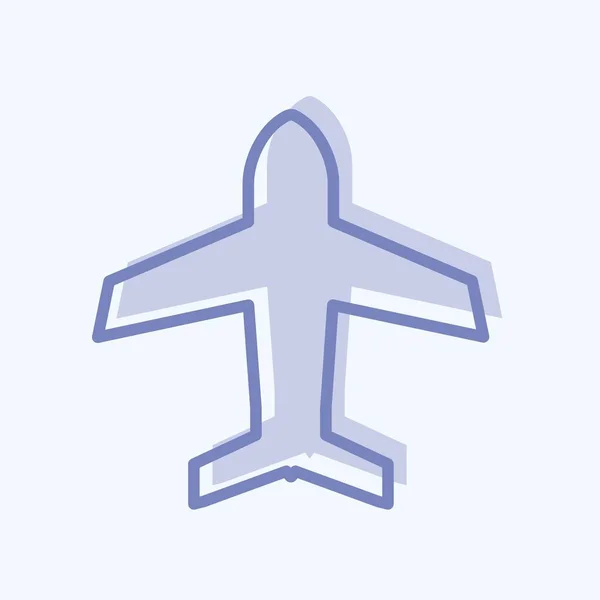 Icon Airplane Mode Suitable Mobile Apps Symbol Two Tone Style — Stockvektor