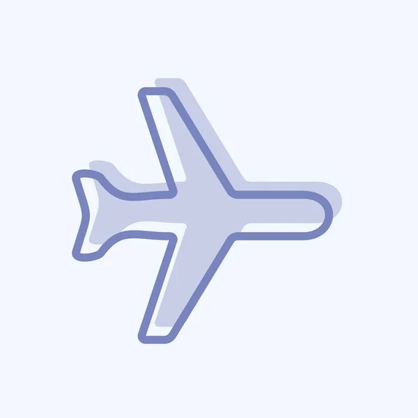 Icon Aeroplane Mode Suitable Mobile Apps Symbol Two Tone Style — Vetor de Stock