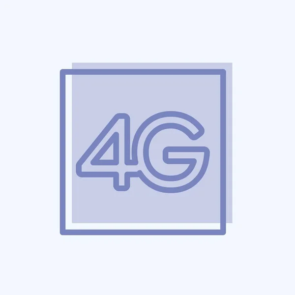 アイコン4G モバイルアプリのシンボルに適しています 2つのトーンスタイル シンプルなデザインを編集できます デザインテンプレートベクトル シンプルなシンボルイラスト — ストックベクタ