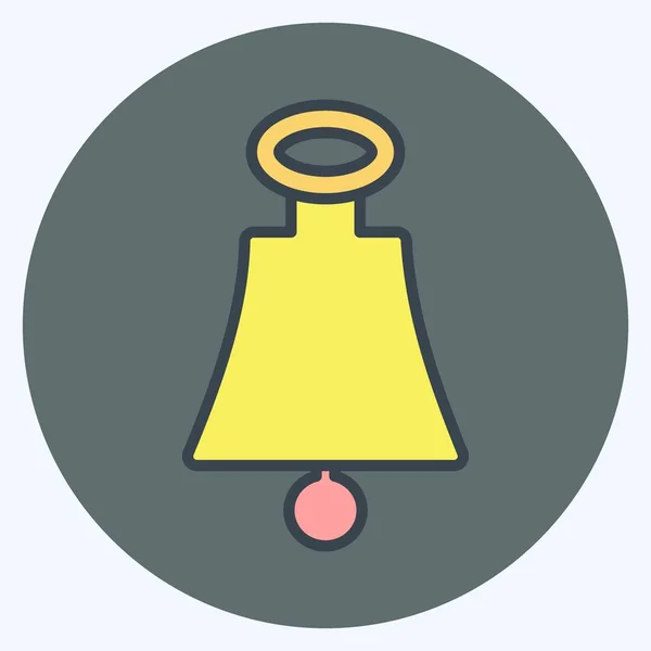 Icon Bell Suitable Sea Symbol Color Mate Style Simple Design — Vector de stock
