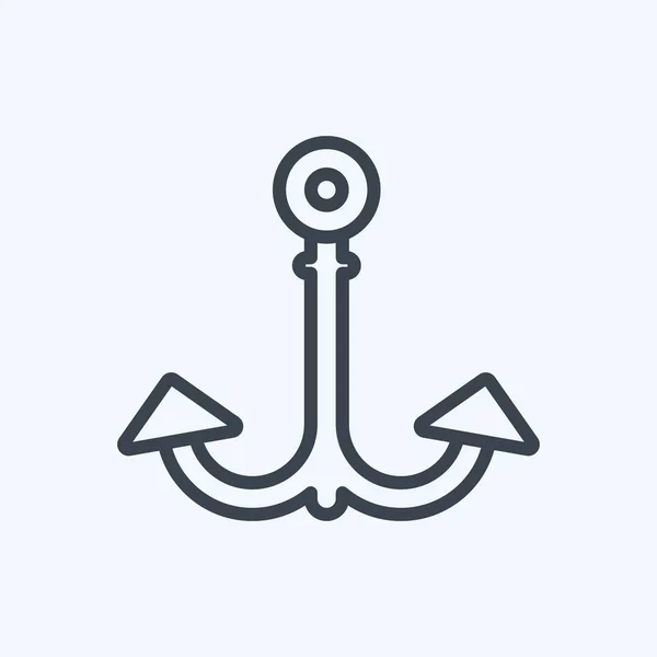 Icon Anchor Suitable Sea Symbol Line Style Simple Design Editable — Image vectorielle