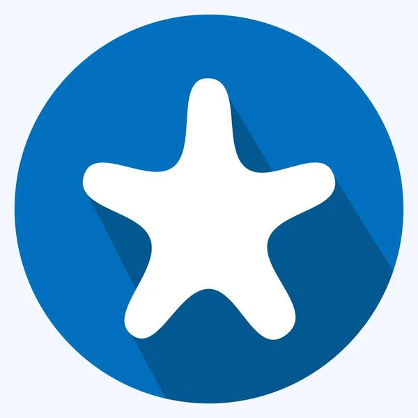 Icon Starfish Suitable Sea Symbol Long Shadow Style Simple Design — 스톡 벡터