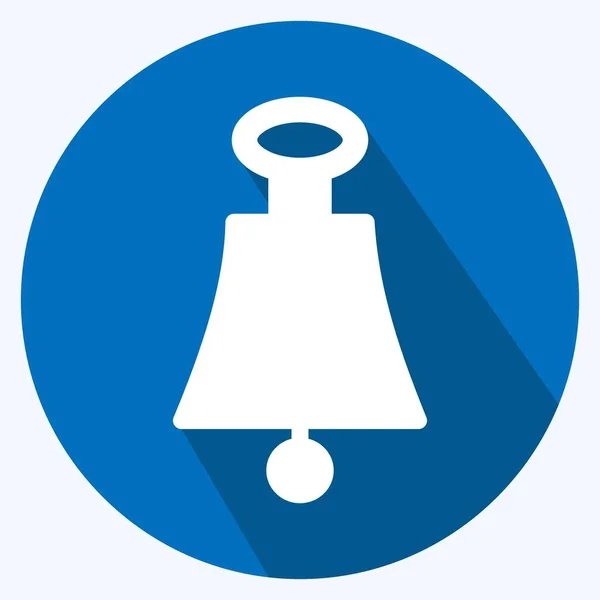 Icon Bell Suitable Sea Symbol Long Shadow Style Simple Design — Archivo Imágenes Vectoriales