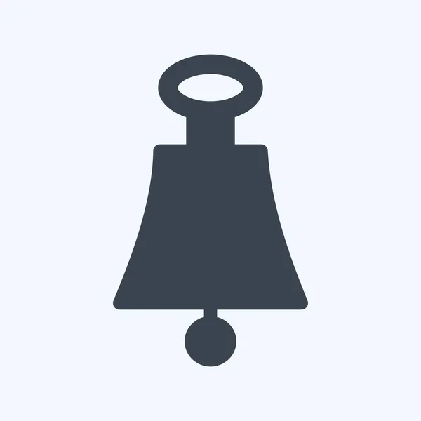 Icono Bell Adecuado Para Símbolo Del Mar Estilo Glifo Diseño — Vector de stock