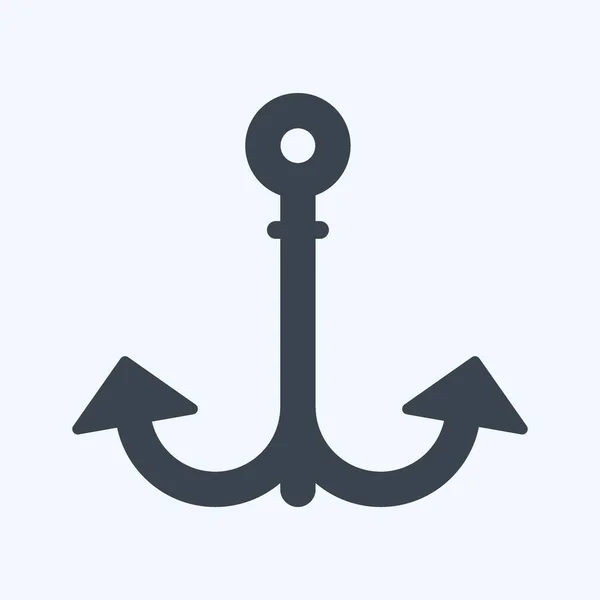 Icon Anchor Κατάλληλο Για Σύμβολο Της Θάλασσας Στυλ Glyph Απλό — Διανυσματικό Αρχείο