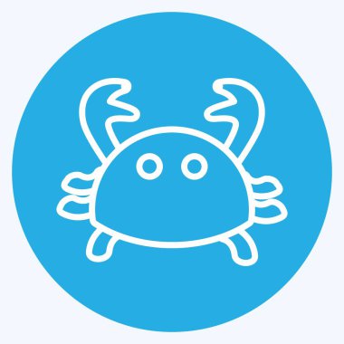 İkon yengeci. Deniz sembolü için uygun. Mavi gözlü. Basit dizayn edilebilir. tasarım şablonu. Basit gösterim