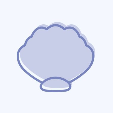 Simge Deniz Kabuğu. Deniz sembolü için uygun. İki ton stili. Basit dizayn edilebilir. tasarım şablonu. Basit gösterim