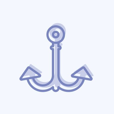 Deniz sembolü için uygun Simge 1. İki ton stili. Basit dizayn edilebilir. tasarım şablonu. Basit gösterim