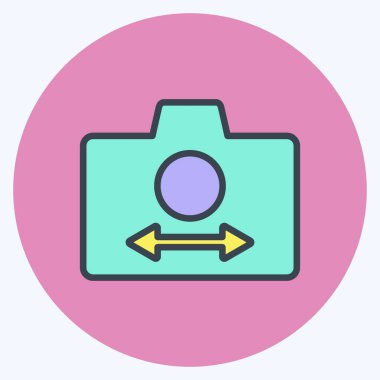 Simge Anahtarı Kamerası. Fotoğraf düzenleme sembolü için uygun. renk arkadaşı stili. Basit dizayn edilebilir. tasarım şablonu. Basit gösterim