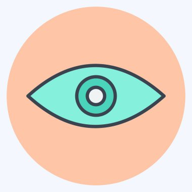 Simge Kırmızı Göz 'ü kaldır. Fotoğraf düzenleme sembolü için uygun. renk arkadaşı stili. Basit dizayn edilebilir. tasarım şablonu. Basit gösterim