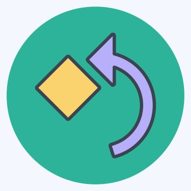 Simge Döndürme 90 Derece. Fotoğraf düzenleme sembolü için uygun. renk arkadaşı stili. Basit dizayn edilebilir. tasarım şablonu. Basit gösterim