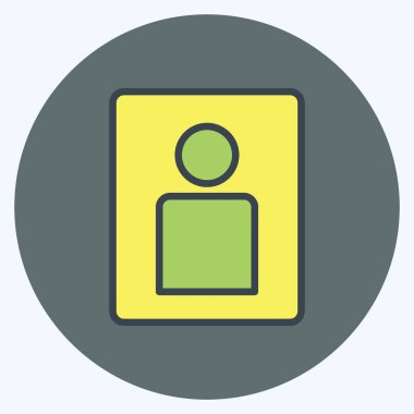 Simge Portresi. Fotoğraf düzenleme sembolü için uygun. renk arkadaşı stili. Basit dizayn edilebilir. tasarım şablonu. Basit gösterim