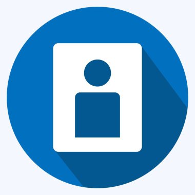 Simge Portresi. Fotoğraf düzenleme sembolü için uygun. Uzun gölge tarzı. Basit dizayn edilebilir. tasarım şablonu. Basit gösterim