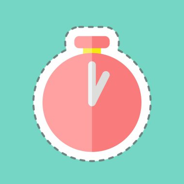 Etiket çizgisi Zamanlayıcı 'yı kesti. Fotoğraf düzenleme sembolü için uygun. Basit dizayn edilebilir. tasarım şablonu. Basit gösterim