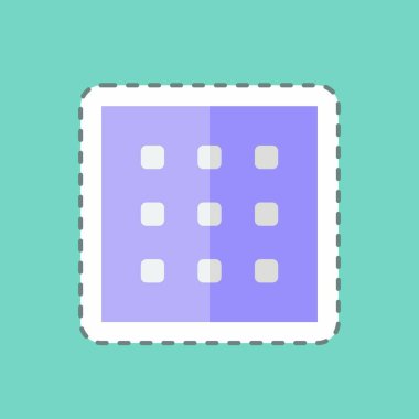 Çıkartma çizgisi, dokuyu kesmiş. Fotoğraf düzenleme sembolü için uygun. Basit dizayn edilebilir. tasarım şablonu. Basit gösterim