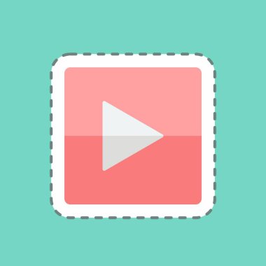 Çıkartma çizgisi Slayt Gösterisini kesti. Fotoğraf düzenleme sembolü için uygun. Basit dizayn edilebilir. tasarım şablonu. Basit gösterim