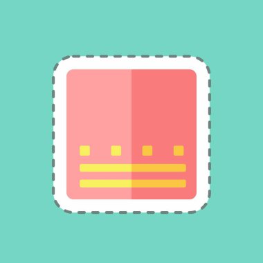 Çıkartma çizgisi Gradient 'i kesti. Fotoğraf düzenleme sembolü için uygun. Basit dizayn edilebilir. tasarım şablonu. Basit gösterim