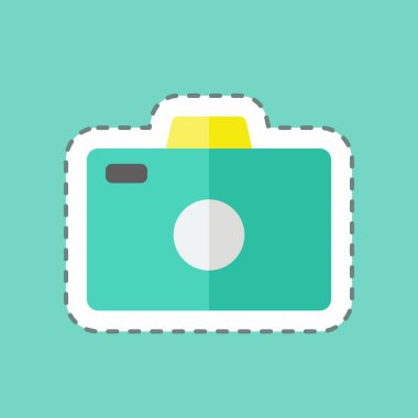 Çıkartma hattı Kamerayı kesti. Fotoğraf düzenleme sembolü için uygun. Basit dizayn edilebilir. tasarım şablonu. Basit gösterim