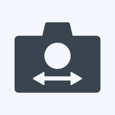 Simge Anahtarı Kamerası. Fotoğraf düzenleme sembolü için uygun. Kabartma tarzı. Basit dizayn edilebilir. tasarım şablonu. Basit gösterim