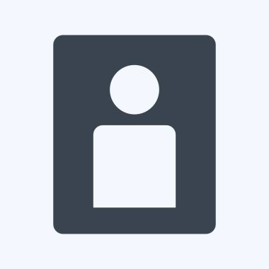 Simge Portresi. Fotoğraf düzenleme sembolü için uygun. Kabartma tarzı. Basit dizayn edilebilir. tasarım şablonu. Basit gösterim