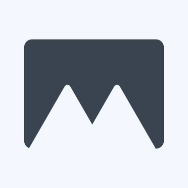 Simge Panorama. Fotoğraf düzenleme sembolü için uygun. Kabartma tarzı. Basit dizayn edilebilir. tasarım şablonu. Basit gösterim