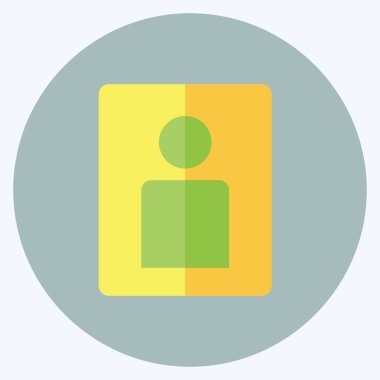 Simge Portresi. Fotoğraf düzenleme sembolü için uygun. Düz stil. Basit dizayn edilebilir. tasarım şablonu. Basit gösterim