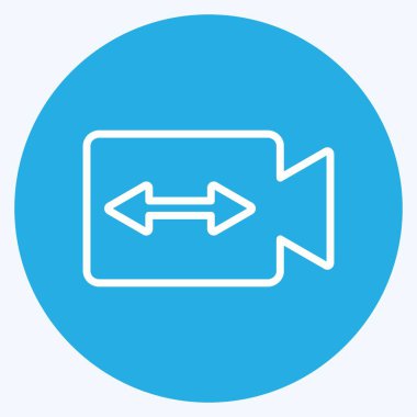 Simge Değiştirme Videosu. Fotoğraf düzenleme sembolü için uygun. Mavi gözlü. Basit dizayn edilebilir. tasarım şablonu. Basit gösterim