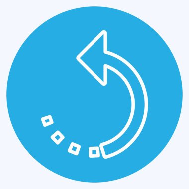 Simge Sola Döndür. Fotoğraf düzenleme sembolü için uygun. Mavi gözlü. Basit dizayn edilebilir. tasarım şablonu. Basit gösterim