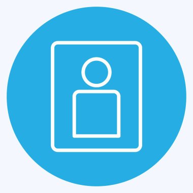 Simge Portresi. Fotoğraf düzenleme sembolü için uygun. Mavi gözlü. Basit dizayn edilebilir. tasarım şablonu. Basit gösterim