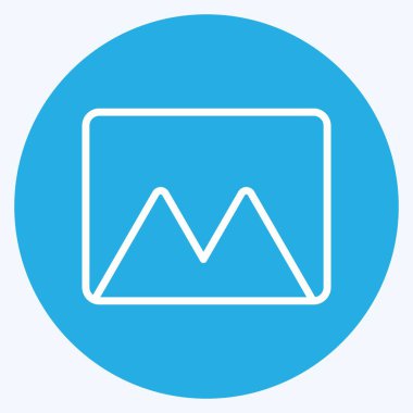 Simge Panorama. Fotoğraf düzenleme sembolü için uygun. Mavi gözlü. Basit dizayn edilebilir. tasarım şablonu. Basit gösterim