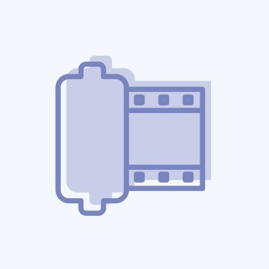 Simge Kamera Kaydı. Fotoğraf düzenleme sembolü için uygun. İki ton stili. Basit dizayn edilebilir. tasarım şablonu. Basit gösterim