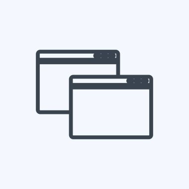 Simge Pencereleri. Web Arayüzü sembolü için uygun. Sıra tarzı. Basit dizayn edilebilir. tasarım şablonu. Basit gösterim