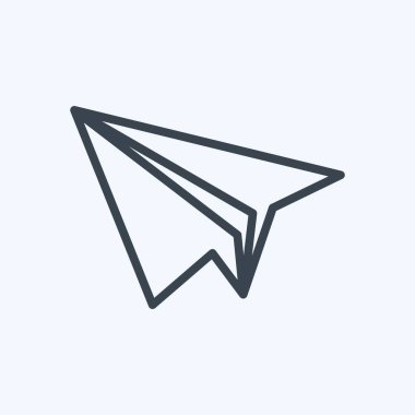 Simge Kağıt Uçak. Web Arayüzü sembolü için uygun. Sıra tarzı. Basit dizayn edilebilir. tasarım şablonu. Basit gösterim