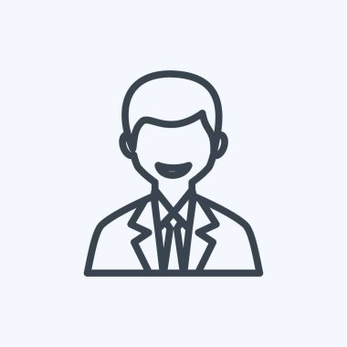 Simge Erkek Kullanıcı. Web Arayüzü sembolü için uygun. Sıra tarzı. Basit dizayn edilebilir. tasarım şablonu. Basit gösterim