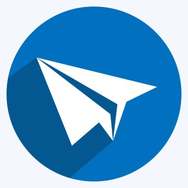 Simge Kağıt Uçak. Web Arayüzü sembolü için uygun. Uzun gölge tarzı. Basit dizayn edilebilir. tasarım şablonu. Basit gösterim