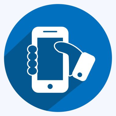 Simge Tutucu Akıllı Telefon. Web Arayüzü sembolü için uygun. Uzun gölge tarzı. Basit dizayn edilebilir. tasarım şablonu. Basit gösterim