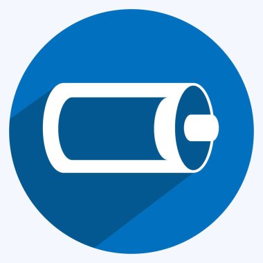 Simge Dolu Pil. Web Arayüzü sembolü için uygun. Uzun gölge tarzı. Basit dizayn edilebilir. tasarım şablonu. Basit gösterim