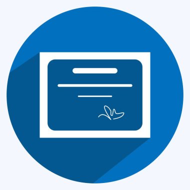 Simge Diploması. Web Arayüzü sembolü için uygun. Uzun gölge tarzı. Basit dizayn edilebilir. tasarım şablonu. Basit gösterim