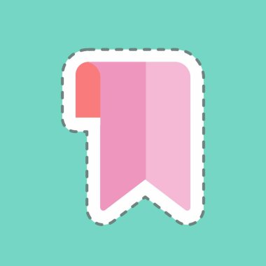 Çıkartma hattı Yer İmlerini kesti. Web Arayüzü sembolü için uygun. Basit dizayn edilebilir. tasarım şablonu. Basit gösterim