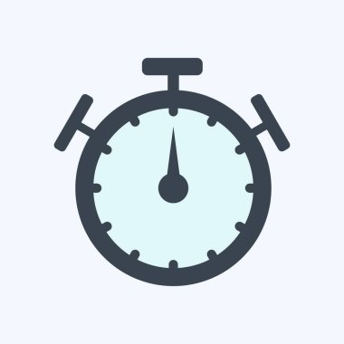 Simge Stopwatch. Web Arayüzü sembolü için uygun. Kabartma tarzı. Basit dizayn edilebilir. tasarım şablonu. Basit gösterim
