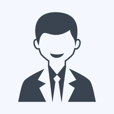 Simge Erkek Kullanıcı. Web Arayüzü sembolü için uygun. Kabartma tarzı. Basit dizayn edilebilir. tasarım şablonu. Basit gösterim