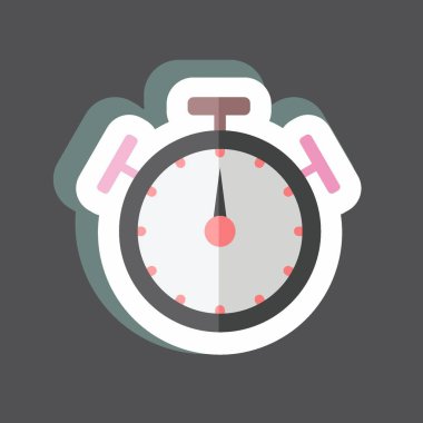 Çıkartmalı Kronometre. Web Arayüzü sembolü için uygun. Basit dizayn edilebilir. tasarım şablonu. Basit gösterim