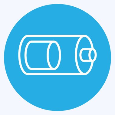 Simge Yarısı Batarya. Web Arayüzü sembolü için uygun. Mavi gözlü. Basit dizayn edilebilir. tasarım şablonu. Basit gösterim