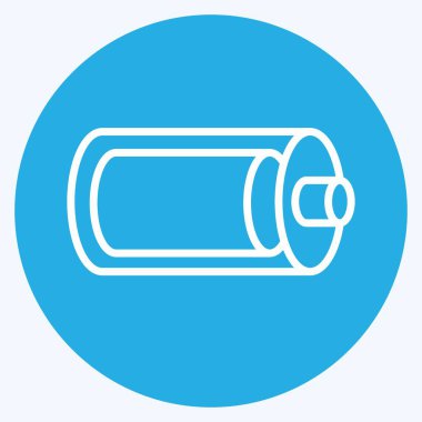 Simge Dolu Pil. Web Arayüzü sembolü için uygun. Mavi gözlü. Basit dizayn edilebilir. tasarım şablonu. Basit gösterim