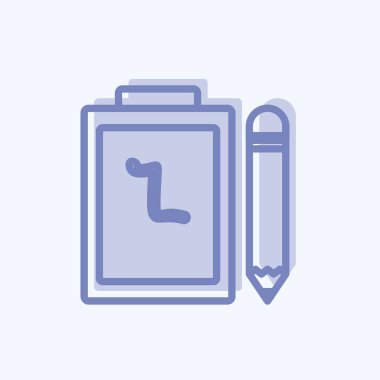 Simge Defteri. Web Arayüzü sembolü için uygun. İki ton stili. Basit dizayn edilebilir. tasarım şablonu. Basit gösterim