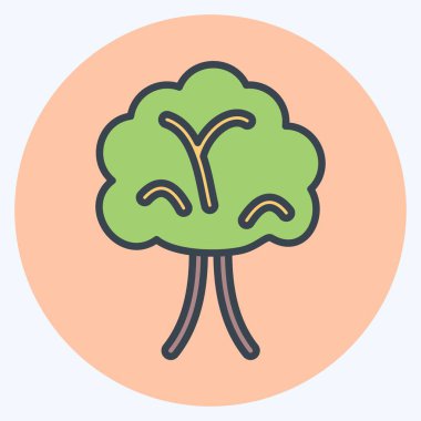 Simge ağacı. Bahçe sembolü için uygun. renk arkadaşı stili. Basit dizayn edilebilir. tasarım şablonu. Basit gösterim