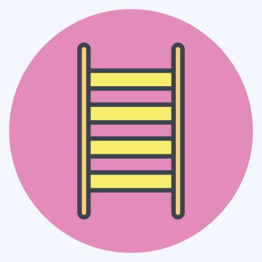 Simge Merdiveni. Bahçe sembolü için uygun. renk arkadaşı stili. Basit dizayn edilebilir. tasarım şablonu. Basit gösterim